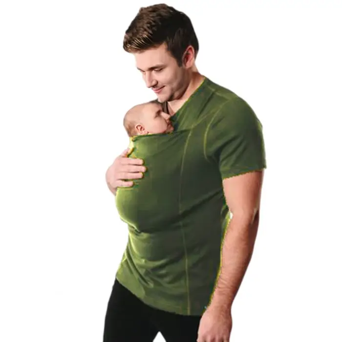 T-shirt de portage pour homme en mélange de coton, col en V, manches courtes, pour un portage confor