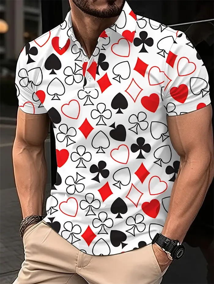 Polo pour homme coloré à motif psychédélique