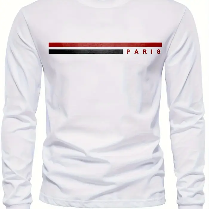 T-shirt à manches longues et col rond pour homme