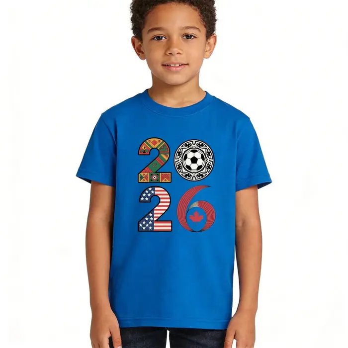 T-shirt graphique style football vintage international pour enfants