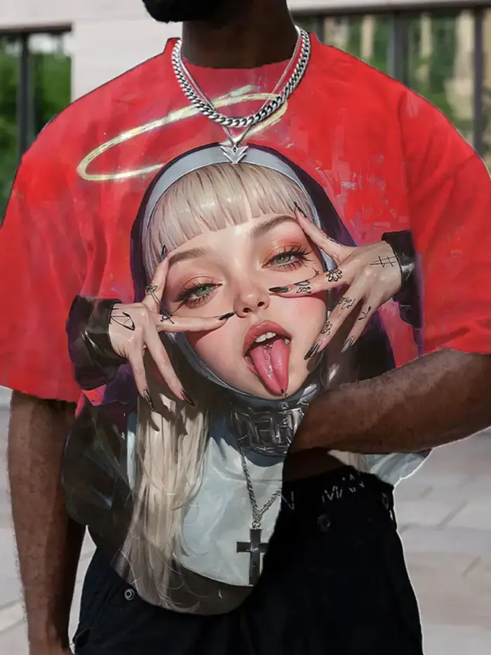 2025 cadeau du nouvel an 3D imprimé hommes décontracté à manches courtes T-shirt mode HD Anime impression confortable