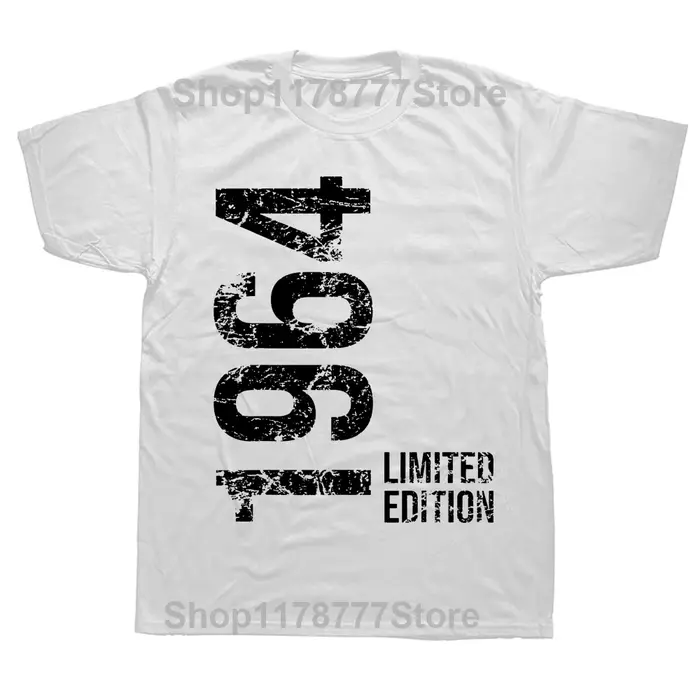 T-shirt rétro vintage à manches courtes pour 60e anniversaire, Streetwear en coton graphique, Cadeau
