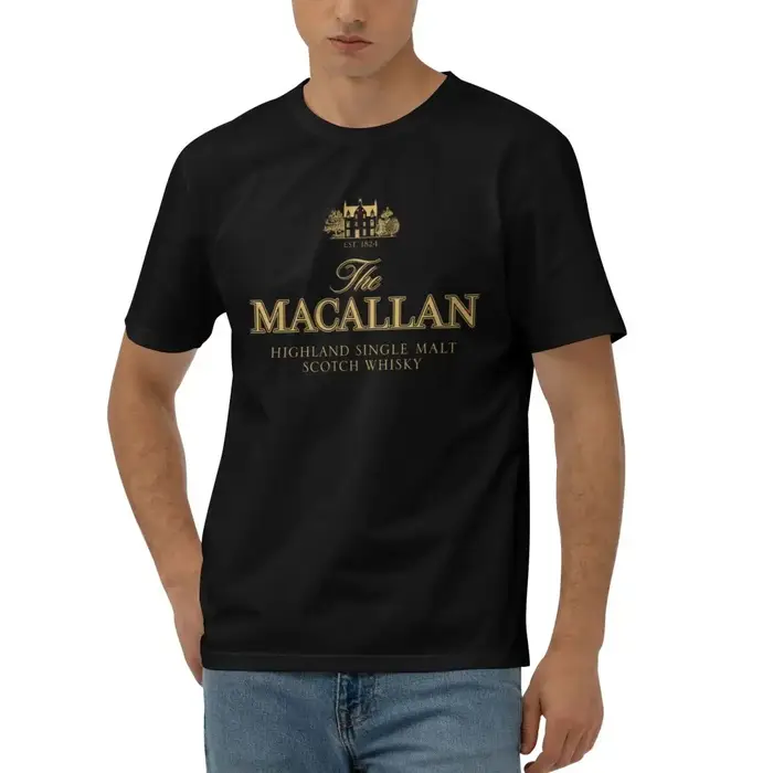 T-shirt manches courtes col rond homme, décontracté, à la mode, Macallan