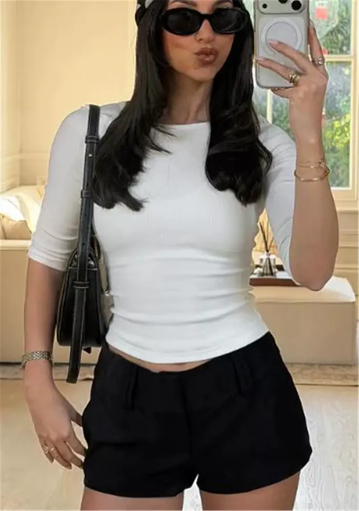 T-shirt à col rond pour femme