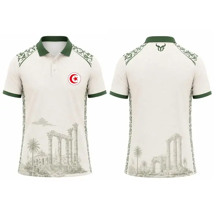 Nouveau Polo 2026 à Imprimé Drapeau de la Tunisie