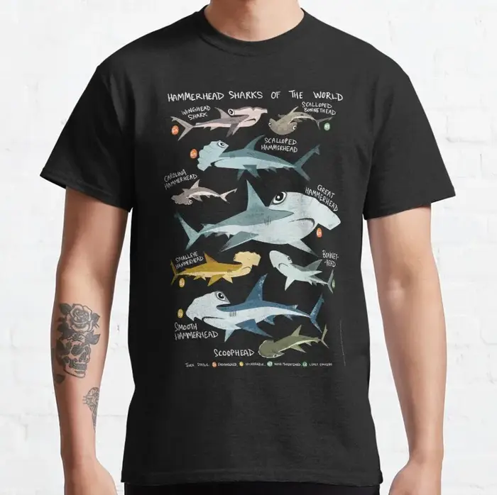 T-shirts pour hommes cent poissons océan vie Vintage 100% coton t-shirt à manches courtes plongée sous-marine