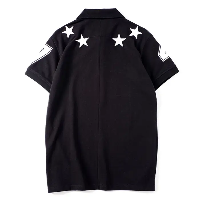 Haut nouveau hommes luxe 2021 classique brodé PU cuir étoile 74 polos chemise Hip Hop Skateboard coton Polo Top M-2XL # D177
