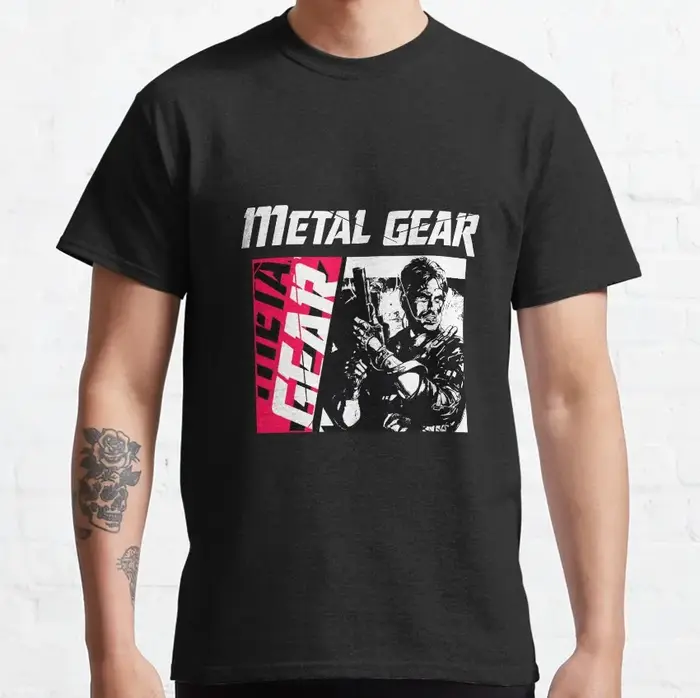 T-shirt Kojima Gaming pour homme, grande taille, 100% coton, solide, engrenage en métal, imprimé, Ko