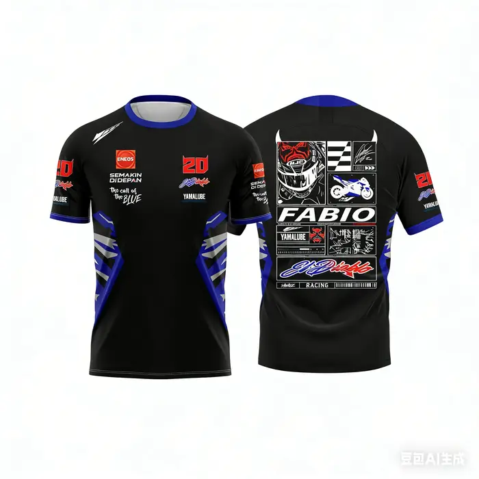 T-shirt à manches courtes pour hommes, motif imprimé en 3d, pour fans de course de moto n° 20, quatr