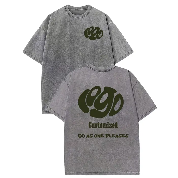 Personnalisez votre LOGO Hip Hop Streetwear hommes 100% coton T-shirts surdimensionné haut délavé t-shirt unisexe été rétro marque personnalisée