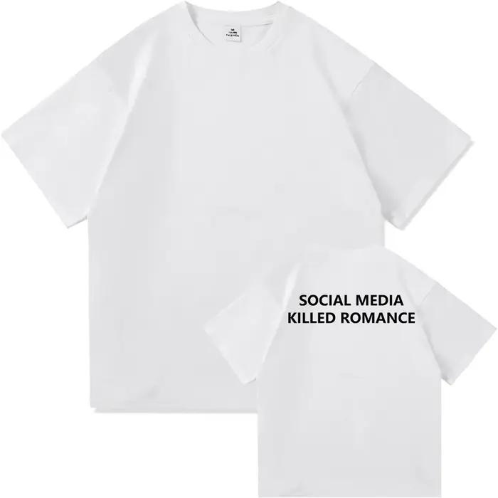 Médias sociaux tué Romance T-Shirt hommes esthétique saint valentin lettre impression T-Shirt unisex