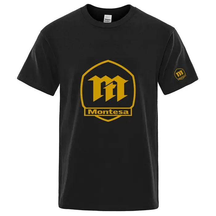 Montesa Espana motos marque 100% pur coton été haut de gamme hommes à manches courtes col rond à la mode respirant T-shirt