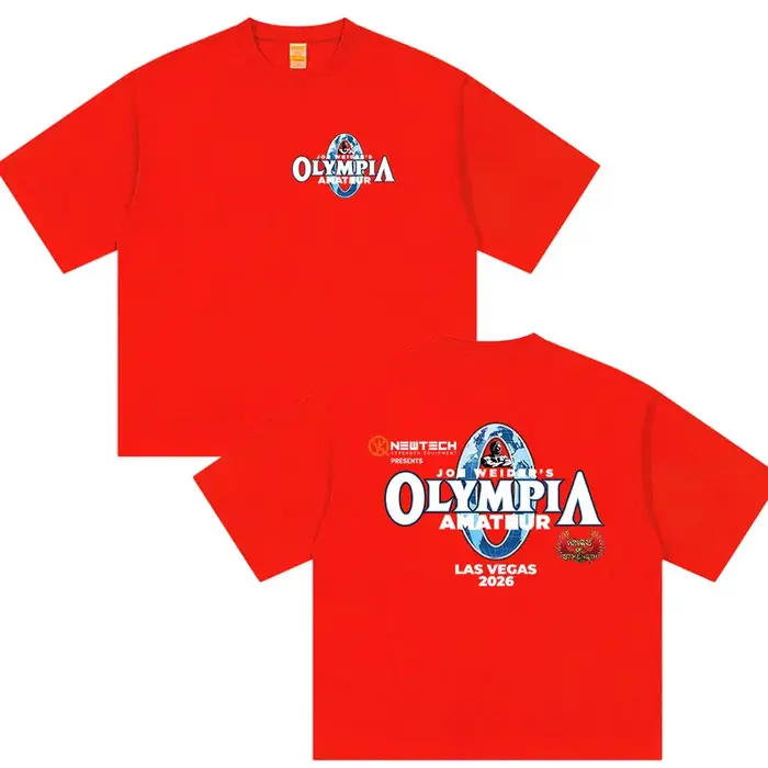 T-shirt graphique Olympia Gym Fitness Pump 2026 pour homme, style vintage, col rond, en coton, à man