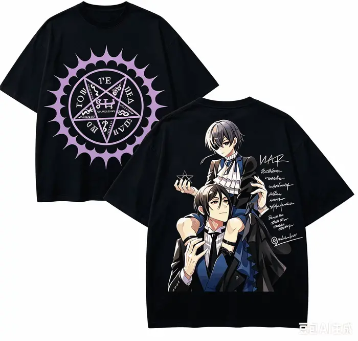 T-shirt Black Butler pour amoureux de l'anime, en coton Harajuku, nouveau modèle, mode rétro, surdim