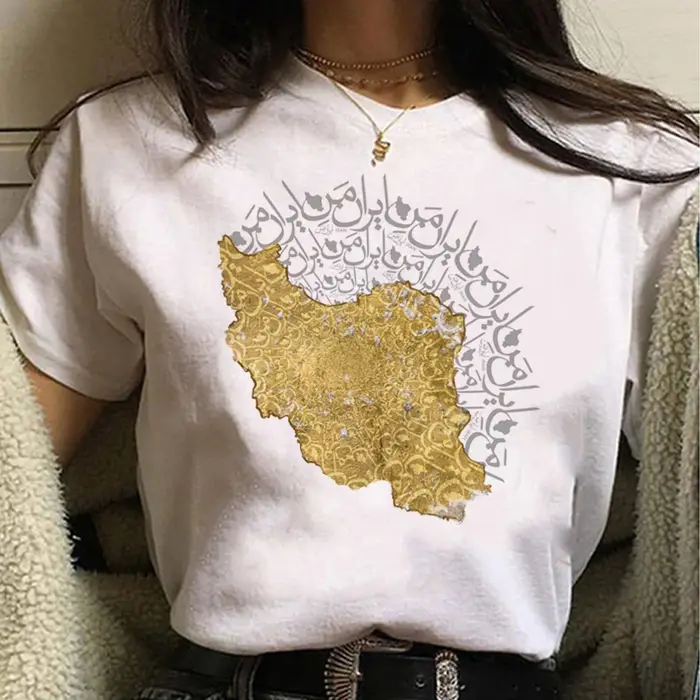 T-shirt Iran pour femmes, t-shirt harajuku, vêtements amusants pour femmes