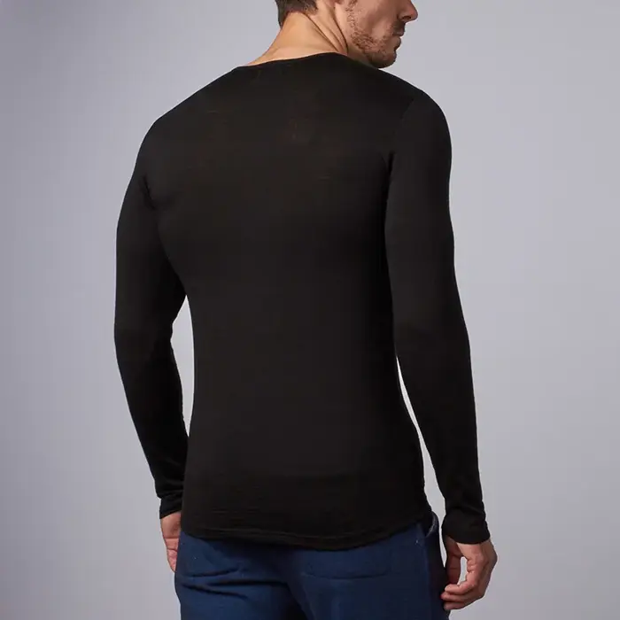 100% laine mérinos hommes à manches longues t-shirt Base thermique Laye