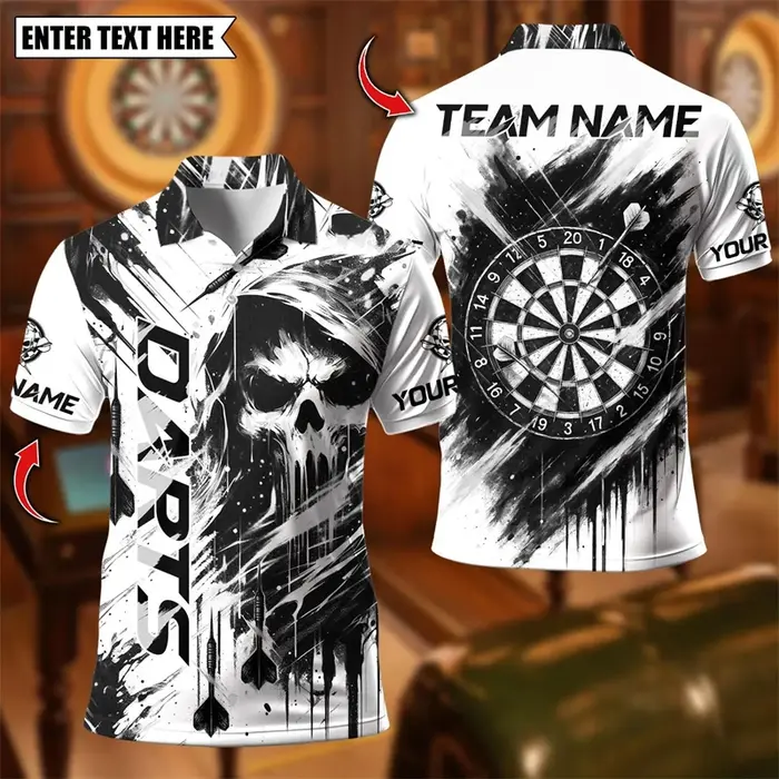 Polo tendance à motif tête de mort pour hommes