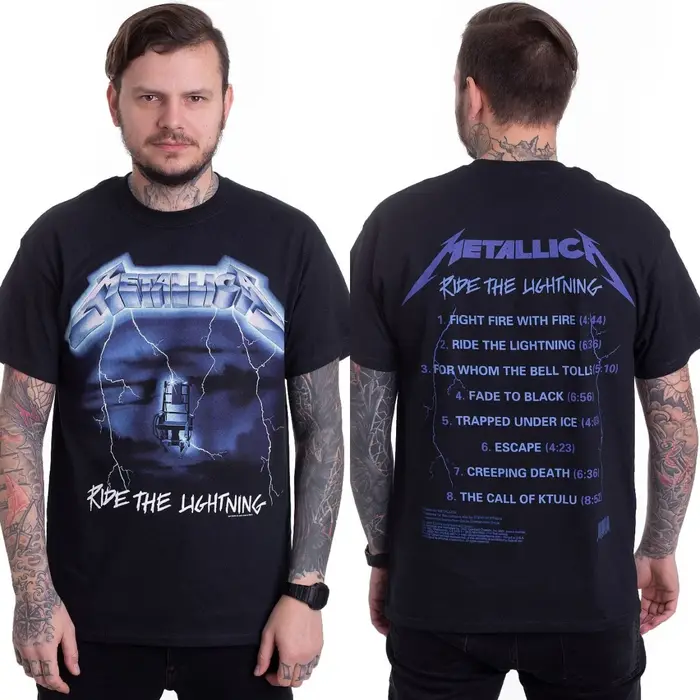 T-shirt en coton avec image de la chanson Kill 'Em All des Metallica