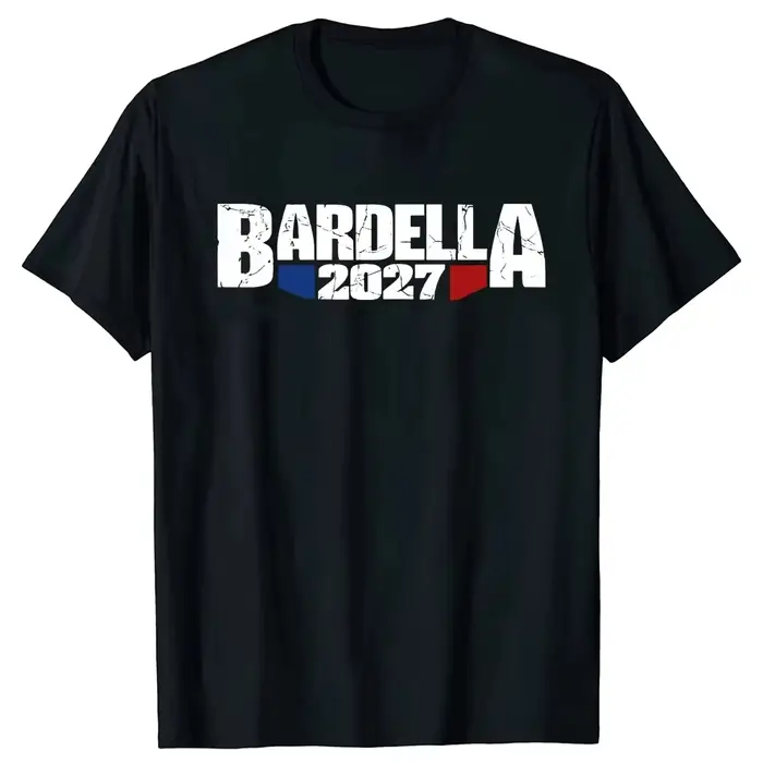 T-shirt Bardella 2027 avec texte français rétro, cadeau pour les fans de Bardella, T-shirt imprimé s
