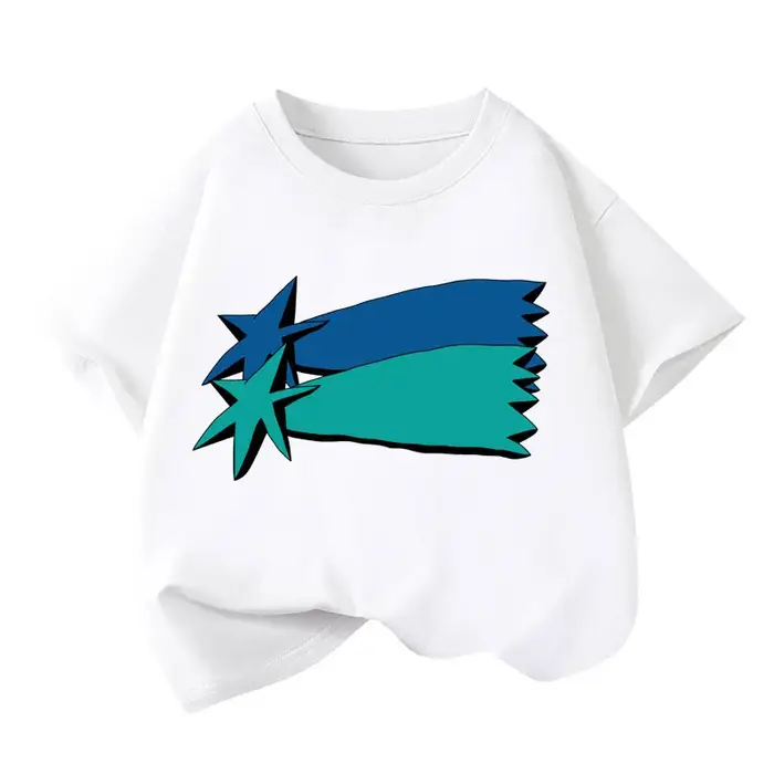 T-shirt d'été à manches courtes pour garçon et adolescente, vêtement décontracté avec impression de