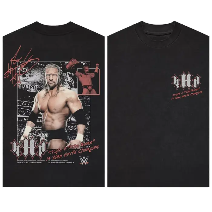 Triple H 100% coton chemise homme surdimensionné portrait graphiques