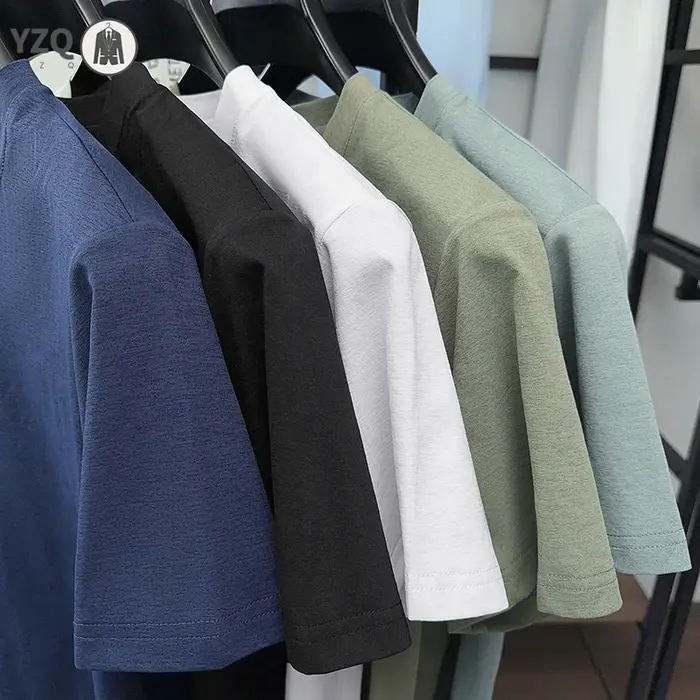 T-shirt à col Henley anti-rides pour homme