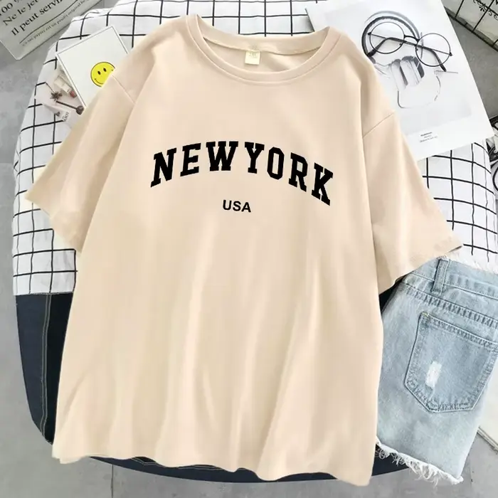 New York Usa ville lettre graphique t-shirt femmes coton Sport hauts été mode t-shirt rue décontract