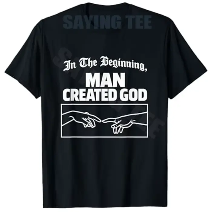 T-shirt Meme Aïthiste Sarcastique Anti-Religion Y2K Esthétique Amusant et Embarrassant pour Homme