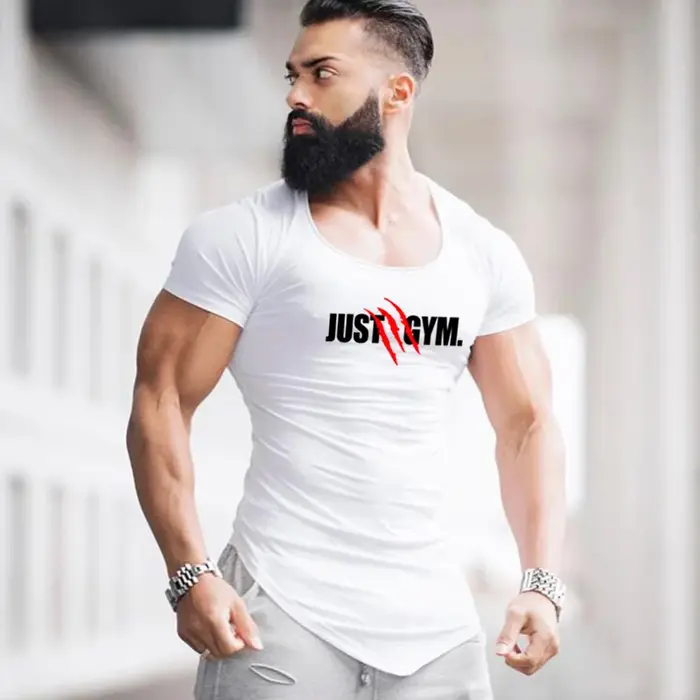 Hommes course Sport à manches courtes T-Shirts été coton respirant mince vêtements