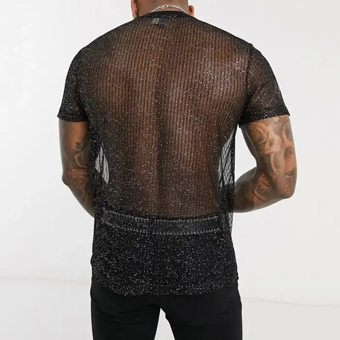 T-shirt à Manches Courtes en Maille pour Homme