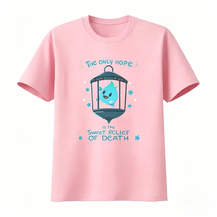 T-shirt Lumalee « L'unique espoir est la douceur de la délivrance de la mort » avec motif lune et étoile