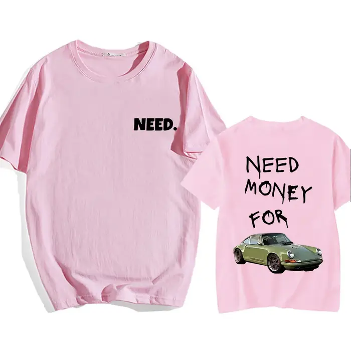 Besoin d'argent pour voiture de course T-shirts à manches courtes hommes/femmes t-shirt coton haute qualité confortable