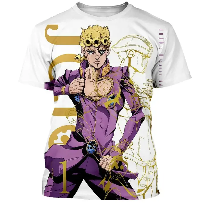 2024 Nouveau Jojo Bizarre Adventure T-Shirts Anime Manga Impression 3D Streetwear Hommes et Femmes Mode Surdimensionné
