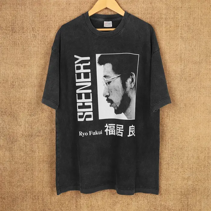 Ryo Fukui T-Shirt paysage japonais Bop Modal Jazz Mtume Usip Ensemble Weldon Irvine Shamek Farrah chemise à manches courtes pour hommes