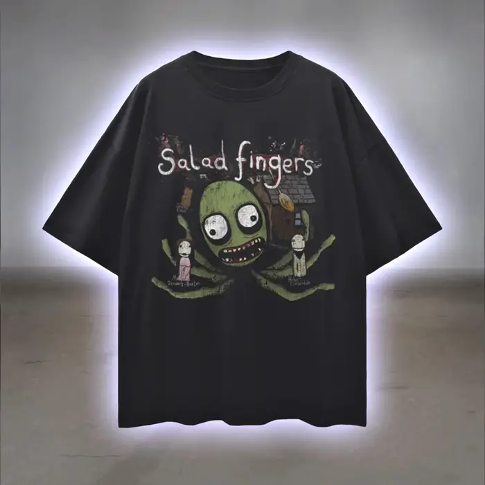 T-shirt Salad Finger : T-shirt à thème d'horreur rétro, 100% coton, streetwear unisexe, adapté à tou