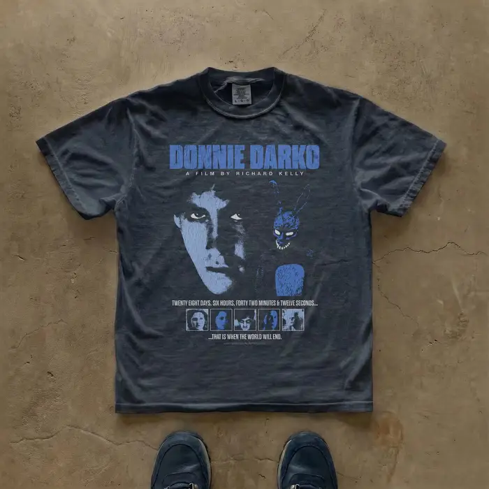 T-shirt d'été pour femme, style rétro, avec affiche du film Donnie Darko, en pur coton respirant, à