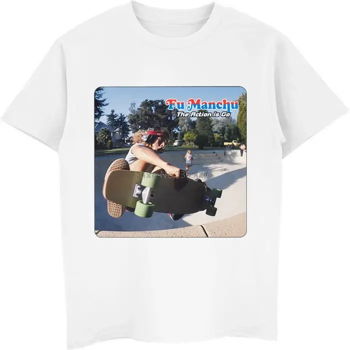 T-shirt Fu Manchu en coton pour homme, streetwear, hip-hop, amusant