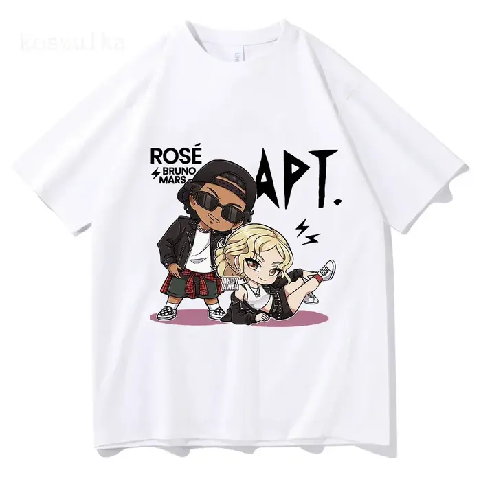 ROSE Bruno Mars APT T-Shirt mode hommes/femmes Harajuku graphique T-Shirt unisexe haute qualité esth