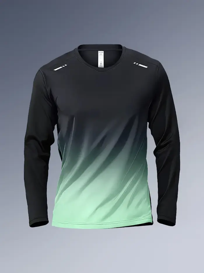 T-shirt à manches longues pour hommes, vêtements de Fitness, printemps-automne, vêtements à séchage