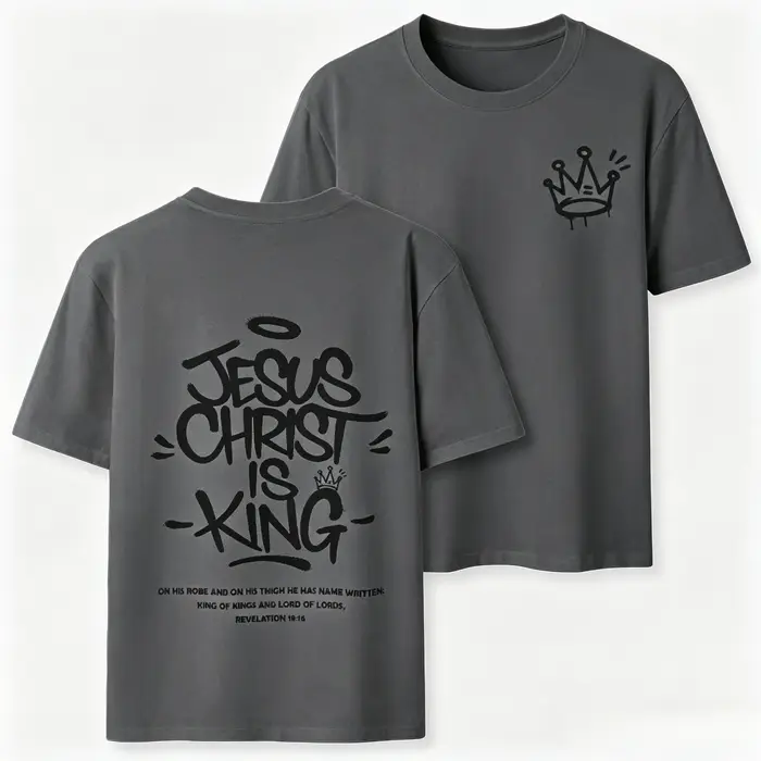 Nouveau style 2026 – T-shirt chrétien respirant et décontracté de haute qualité « Jésus-Christ est Roi » pour hommes et femmes – Collection été