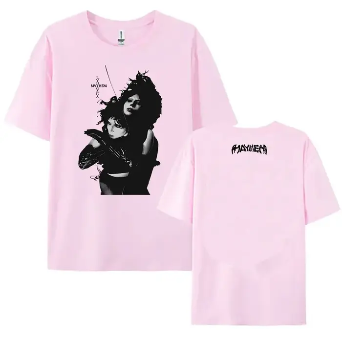Grunge t-shirts Lady Gaga Mayhem Album T-shirt coton femmes/hommes col rond