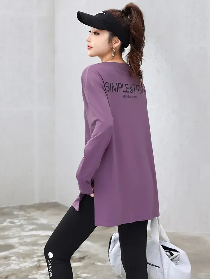 T-shirt ample à manches longues pour femmes