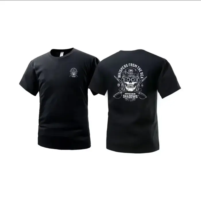 T-shirt tactique américain 2026 pour homme – Style robuste, coupe ample, rétro, 100 % coton, col ron