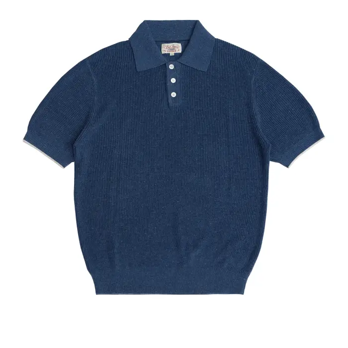 Polo en lin tricoté pour homme Red Tornado, mélange de lyocell doux, t-shirt vintage à manches court