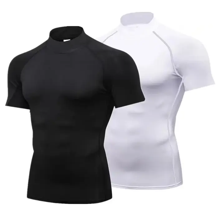 T-Shirt de Compression hommes séchage rapide à manches courtes décontracté été T-Shirt Fitness entra