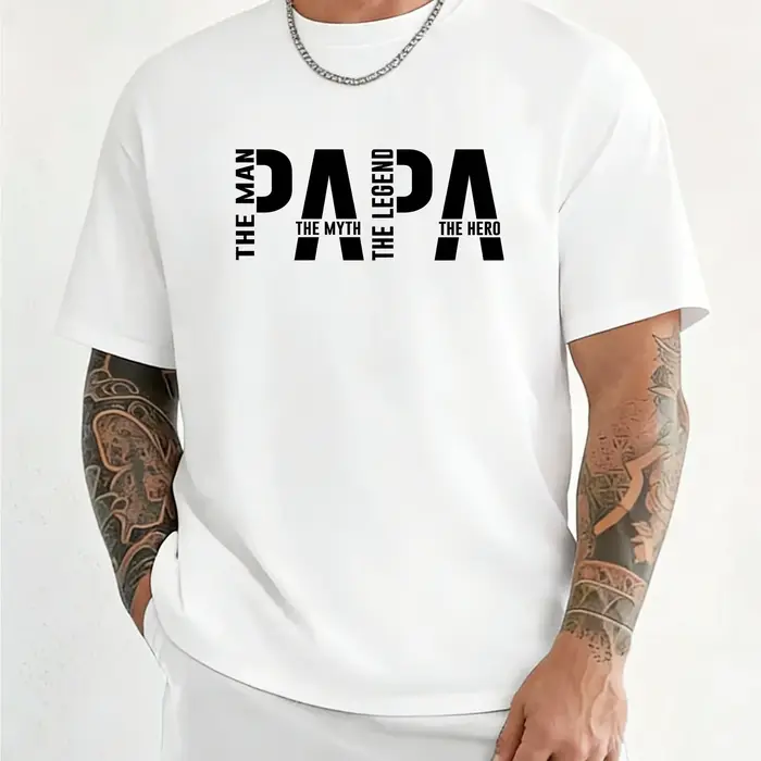 T-shirt drôle Papa le Homme le Mythe la Légende pour hommes, vêtements pour papa, t-shirt à manches 