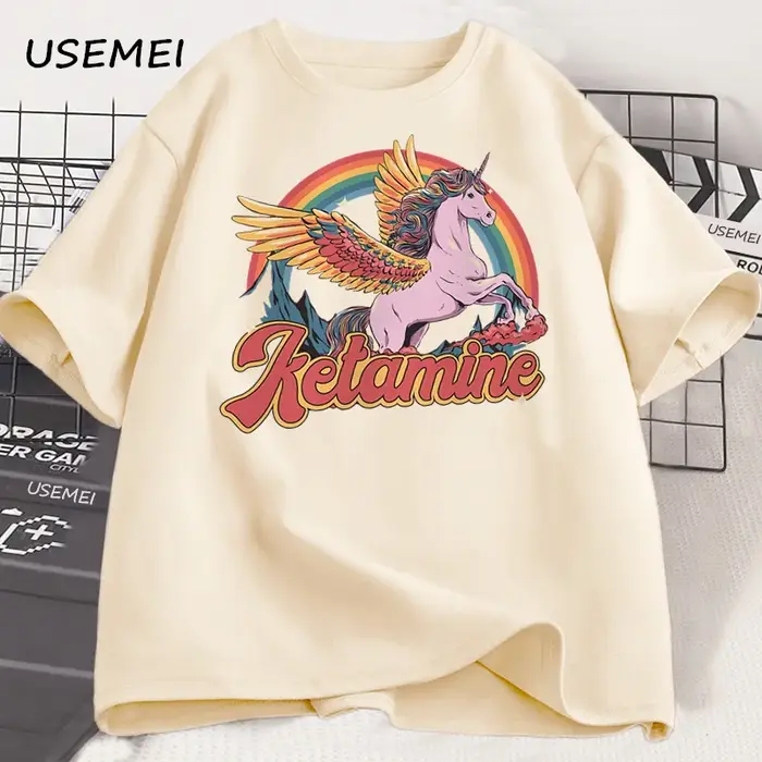 Drôle arc-en-ciel cheval T-Shirt décontracté coton à manches courtes Humor