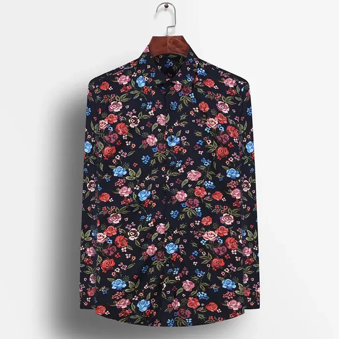 Chemise à imprimé floral pour hommes