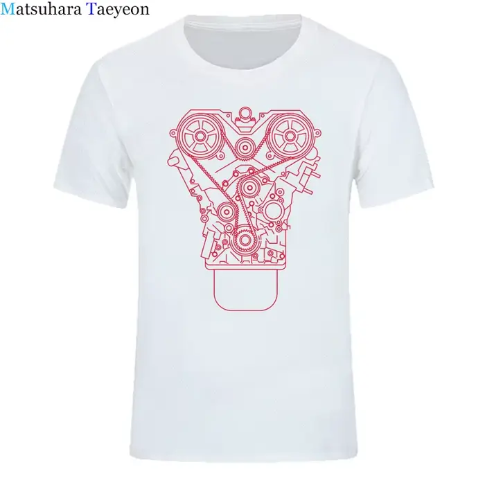ENGINE Uco T-shirt pour homme, T-shirt 100% coton, JDM Tuner Decal, Outil mécanique, Piston de garag