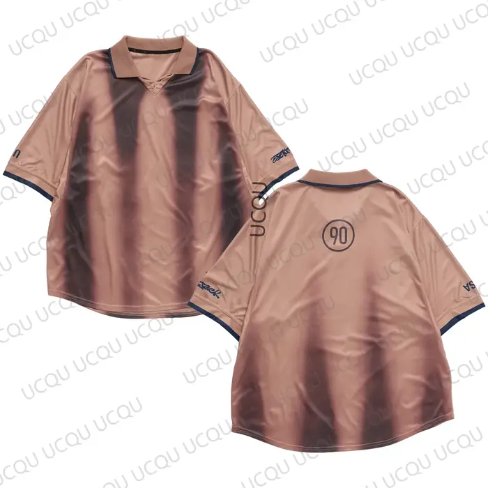 Maillot de football rétro col en V jaune et vert, style vintage, coupe oversize, streetwear, pour ho
